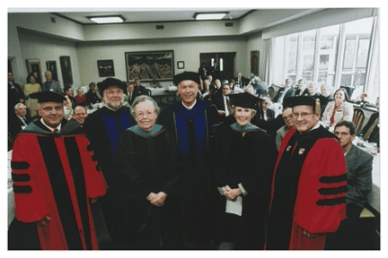 Group photo with Anica Rawnsley after receiving an honorary doctorate