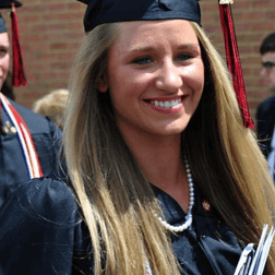 A photo of Liz Turcik in her W&J cap and gown.